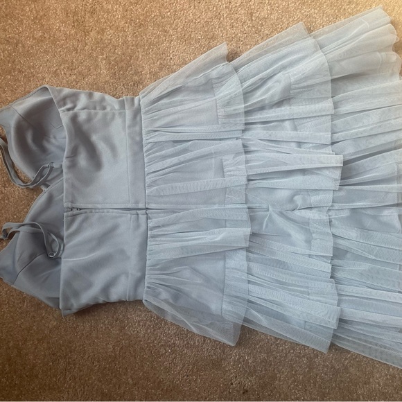 Blue Chiffon ruffle dress size 3 - Picture 2 of 5